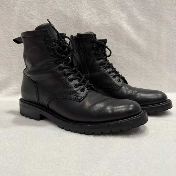Thursday Boot Company Everyday Black Leather Zip Combat Boots